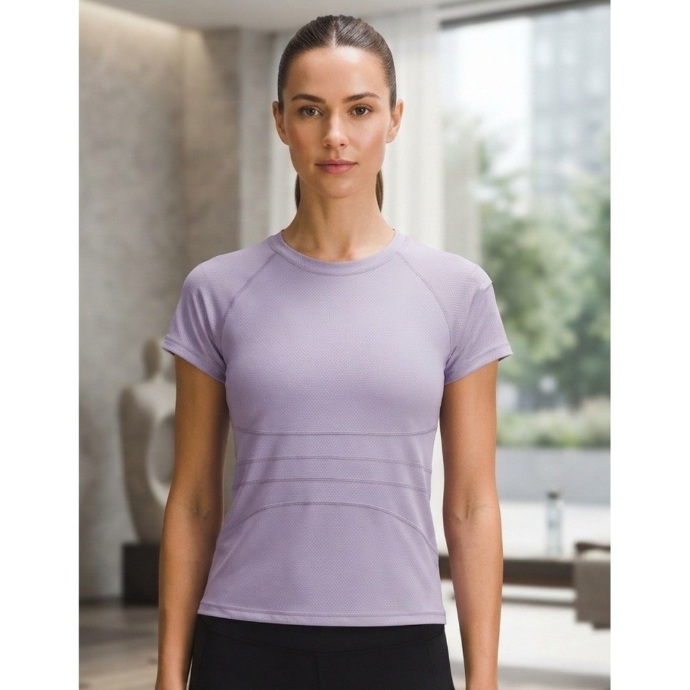 Lululemon Swiftly Tech Short Sleeve Silverescent Top Purple Athletic Womens 6-8?